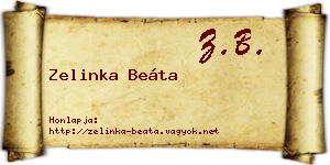 Zelinka Beáta névjegykártya