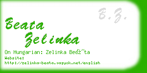 beata zelinka business card